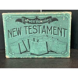 Vintage Eleven Volumes New Testament Miniature Book Set Teal Boxed Collection